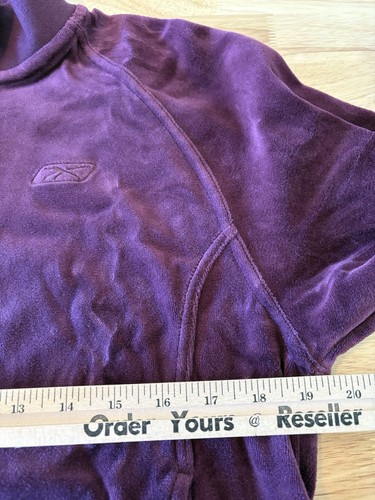 Giacca donna Reebok taglia L viola in velluto con cerniera - Foto 7 di 8
