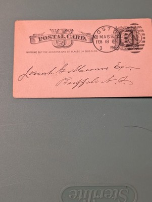 ANTIQUE COLLECTIBLE 1884 WASHINGTON NAT'L. BANK OF BOSTON RECEIPT POST CARD-EUC