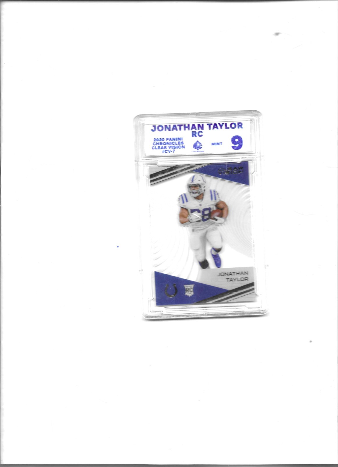 2020 Panini Chronicles - Clear Vision Rookies Jonathan Taylor #CV-7 Graded 9 MT
