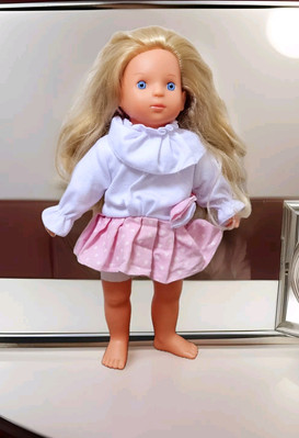 Vintage Dimian Bambolina Miss Anna Doll In Pink And White Outfit 