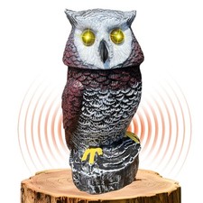 Ugold Solar Powered Garden Owl with Motion Detection, Rotating Head, Realisti...