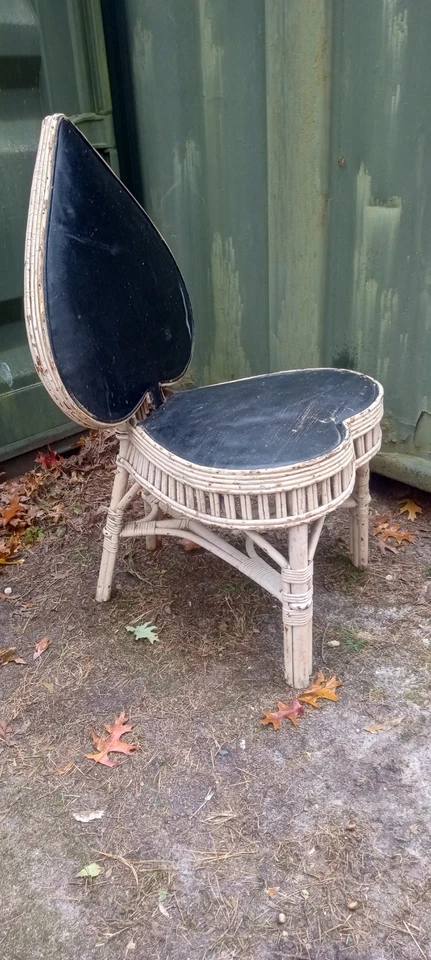 Silla Art Deco muy rara de ratán Foto 3 de 4