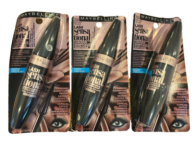 Maybelline New York Lash Sensational Waterproof Mascara Very Black 704 9ml 3 Set