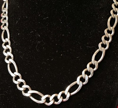 OTC Italy 925 Sterling Silber 9mm Figarokette Halskette 45cm lang schwer 42,62g