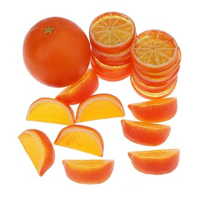 19 PCS Artificial Fake Orange Slices Blocks Set Simulation Fruits Realistic