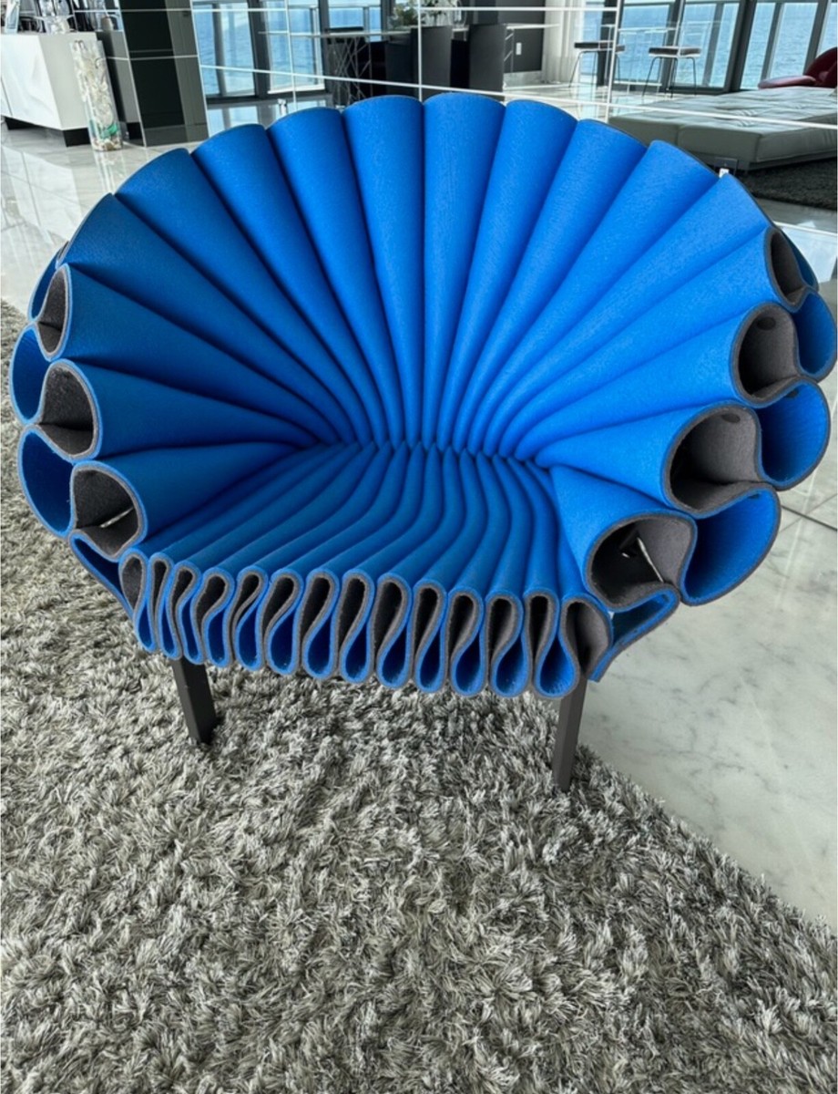Peacock Chair in Blue by Dror Studio for Cappellini Rare Modern