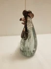 Vintage Murano-Style Black & White Striped Glass Bird Figurine – MCM Art Glass
