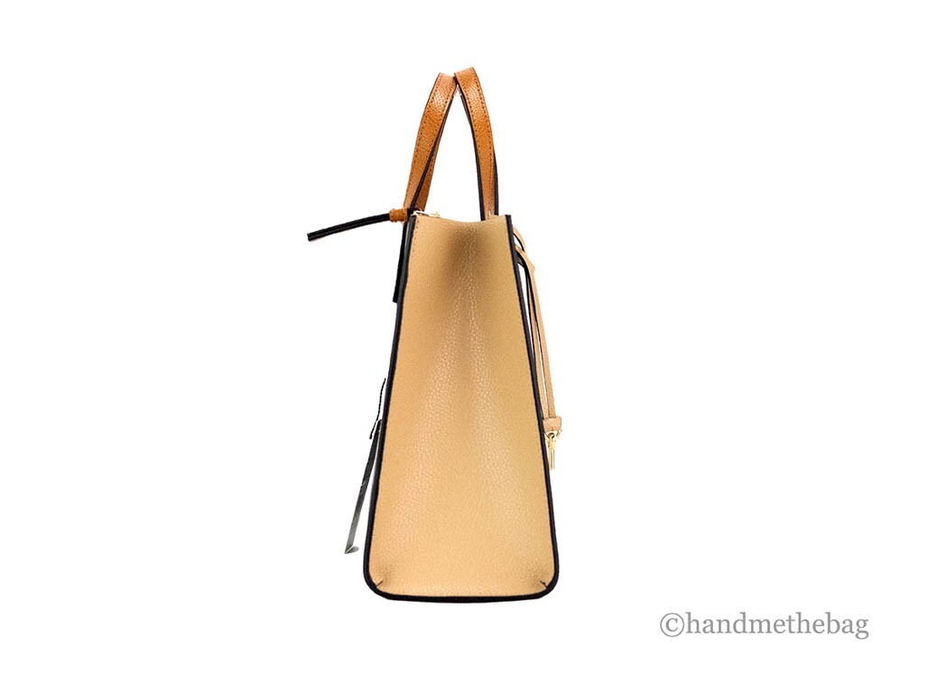 Marc Jacobs Grind Mini Smoked Almond Colorblock Leather Tote Crossbody Handbag - Picture 4 of 8
