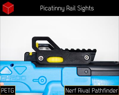 Picatinny Rail Sights (PETG) for Nerf Rival Pathfinder