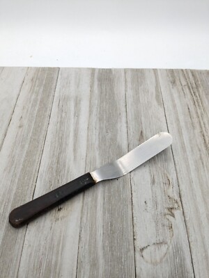 Vintage Geneva Forge Stainless Steel Spatula Cake Icing Wood Handle 7 1/2''