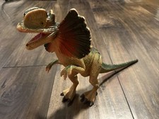 Ankyo Dilophosaurus Dinosaur Figure Toy - Green/Yellow/Red, 8" x 13  