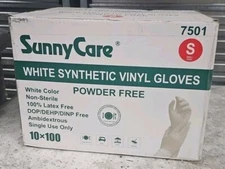 Case of (1000) 7501 SunnyCare Size Small White Synthetic Gloves - 4 Cases Ava!