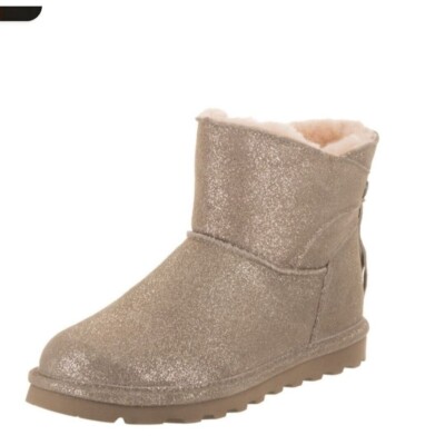 BEARPAW NATALIA FASHION SUEDE BOOTS BROWN/GOLD