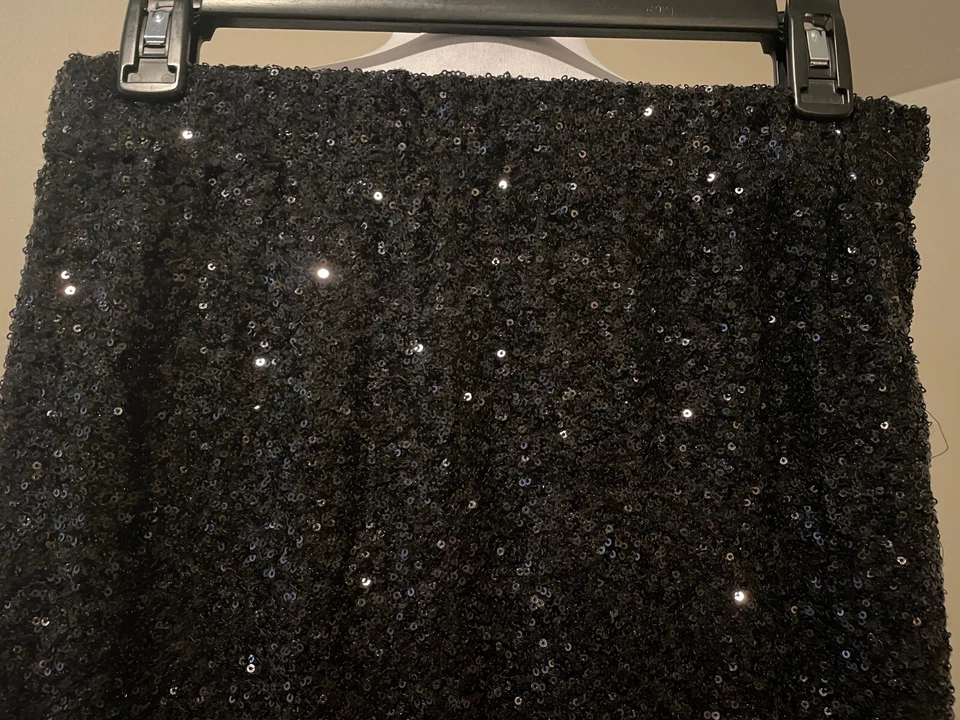 CREMIEUX Mujer Lentejuelas Completas Negro Noche Ocasión Falda - Talla Pequeña Foto 2 de 4