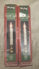 2 Electric Window Candle Lamp with Solid Brass Base, On/Off Switch, Light Bulb