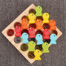Children's wooden magnetic fishing toys for early education and puzzle