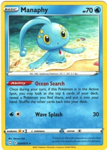 Manaphy 24/72 Shining Fates Regular Rare Pokemon Card Pokémon TCG 024/072