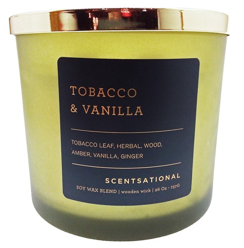 Scentsational Candle Tobacco And Vanilla 11 oz New