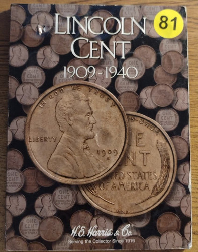 1909 - 1940  LINCOLN CENT - HARRIS COIN FOLDER - USED ***SHIPS FREE***  #81
