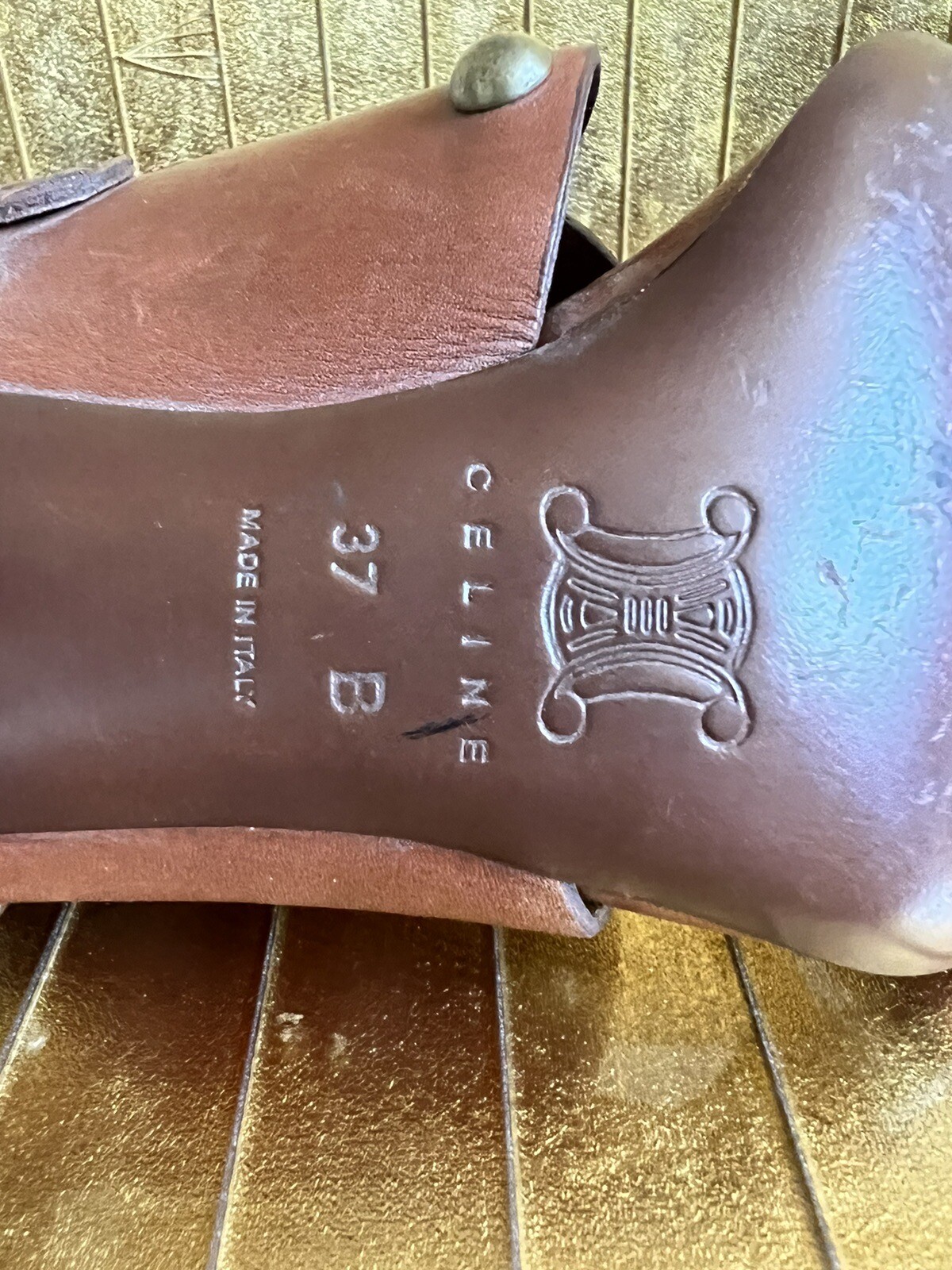 Celine Brown Gladiator Strap High Hell Sandals Pu… - image 5