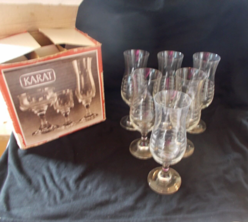 lausitz glas karat 6x sektkelch champagneglas mit schliff im karton veb ddr - Bild 1 von 7