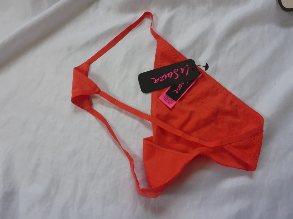 M, La Senza 'Ultra Soft modal' encaje recortado tanga, Coral, NUEVO Foto 3 de 4