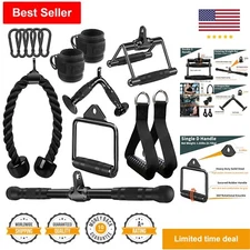 Triceps Pull Down Attachment - Cable Attachments for Home Gym - 7 Piece Set