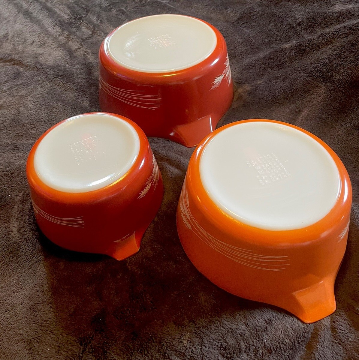 3 Piece Vintage Pyrex Casserole Baking Dish Set (no Lids) Autumn