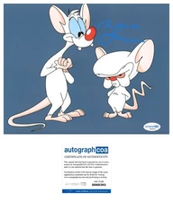 MAURICE LAMARCHE SIGNED PINKY AND THE BRAIN 8x10 PHOTO - ACOA COA