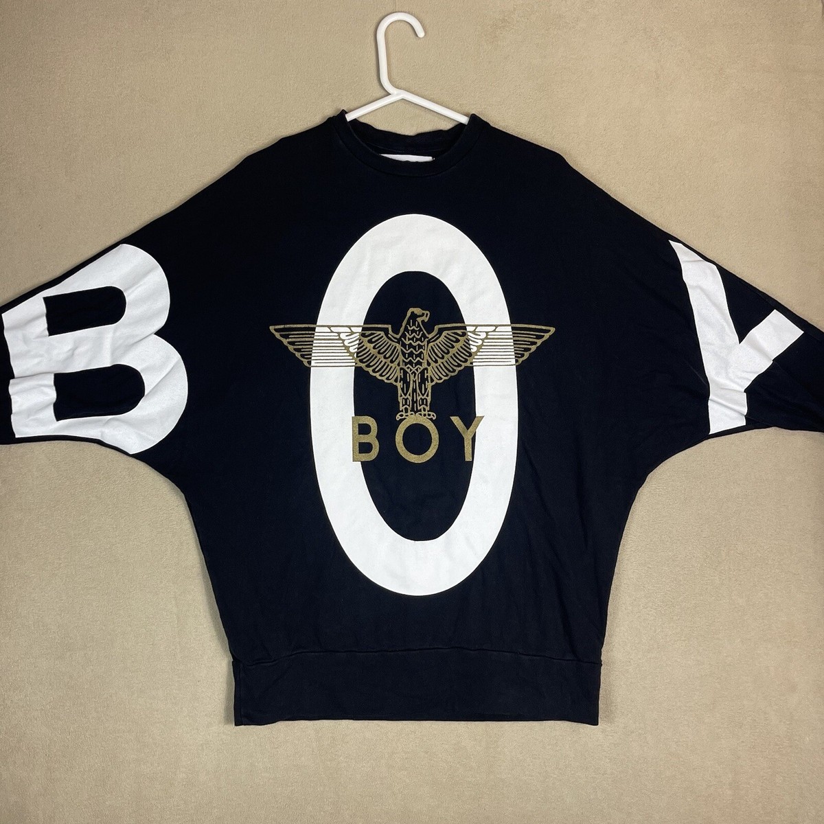 Boy London Sweatshirt Adult One Size Black Logo Spell Out