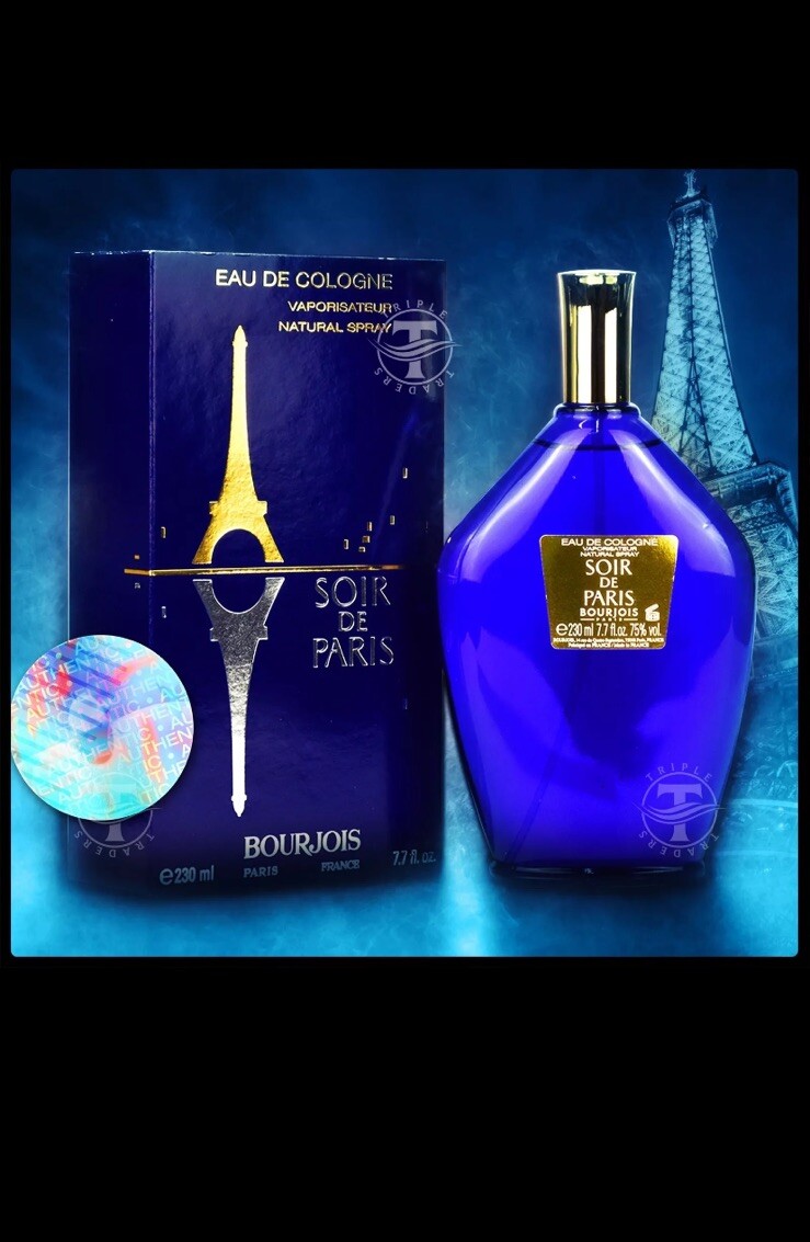 Soir De Paris Eau De Cologne Spray 7.7 Ounces By Bourjois Vintage
