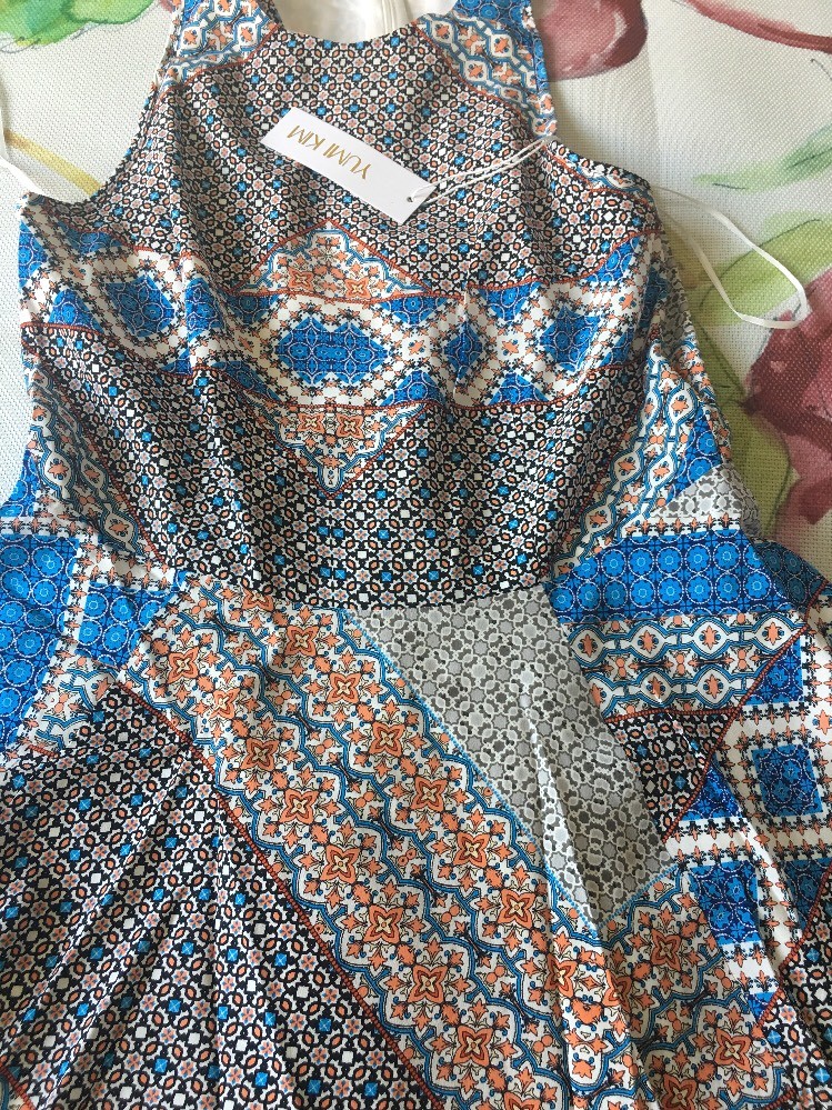 Robe En Soie Yumi Kim « Happy Hour » – Motif Bordure Bohème – Taille M – Neuf Avec étiquettes (valeur 215€)