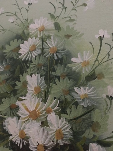 British Artist Nancy Lee Floral Still Life Oil on Canvas Daisies Signed - Picture 3 of 7