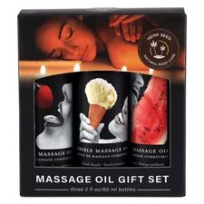 Earthly Body Edible Massage Oil Watermelon Strawberry Vanilla 3 Piece Gift Set