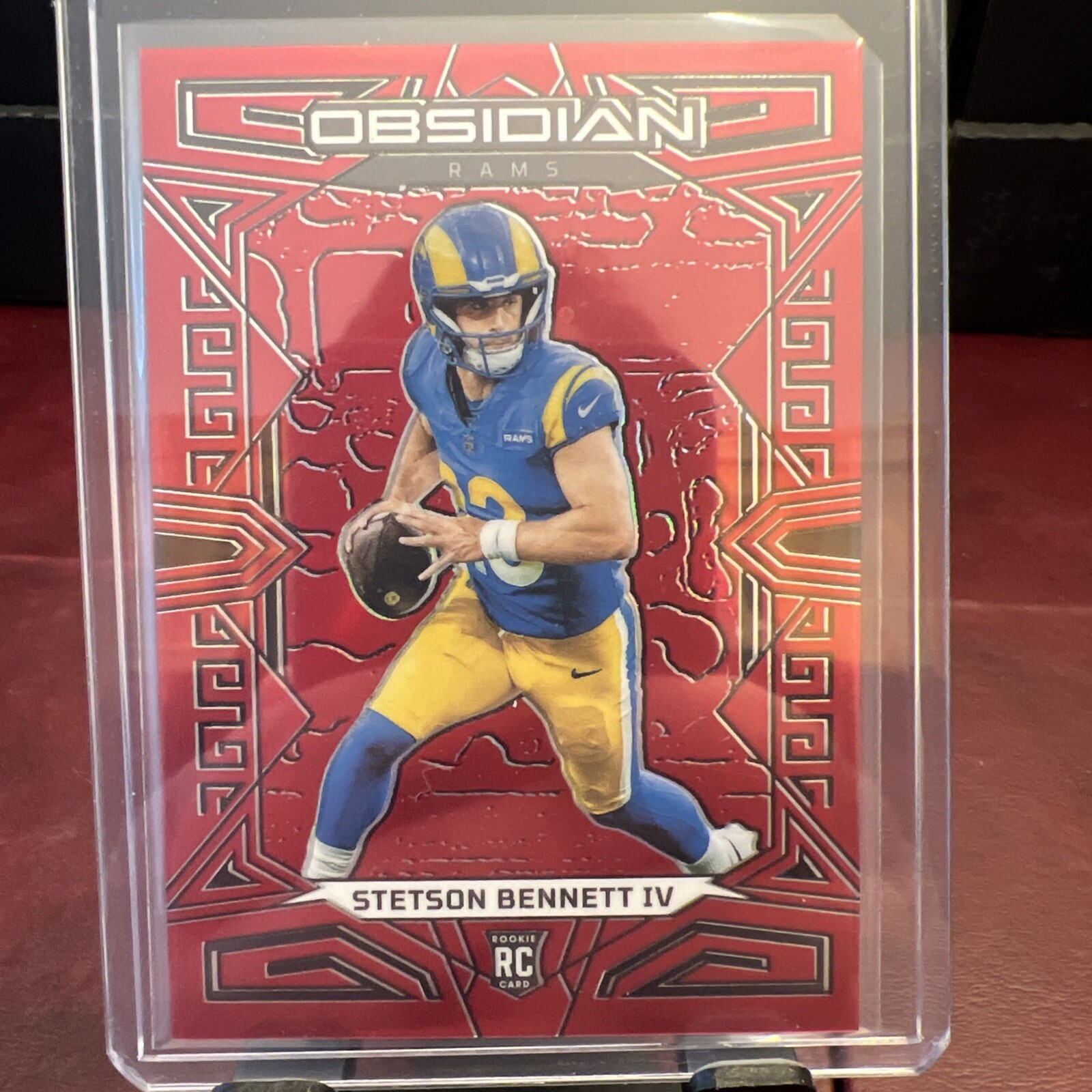 2023 Panini Obsidian - Stetson Bennett IV - Rookie - Red Flood - 38/90