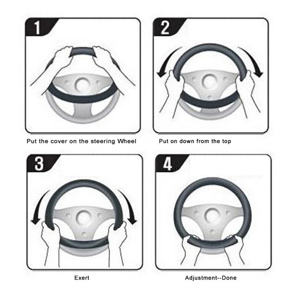 15" D-Shape Suede Carbon Fiber Steering Wheel Cover Portector for Mercedes-Benz Foto 3 de 4