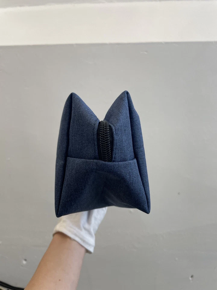 Authentic KIEHL’S Blue Canvas Makeup Travel Clutch Case - Image 2 of 4