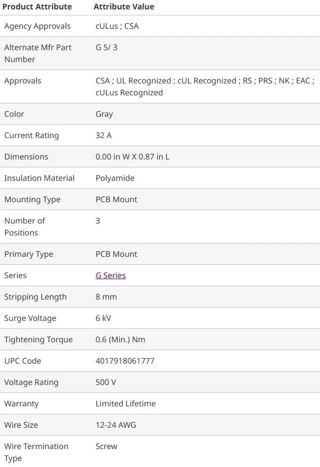 Phoenix Contact 2716033 Terminal Block G 5/3 (pieces: 3) - Image 2 of 2