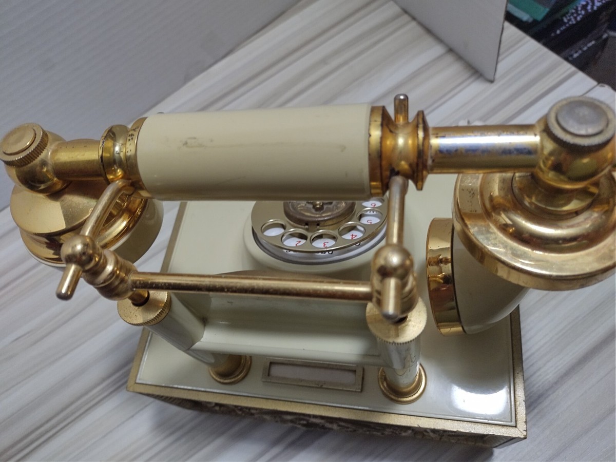 WORKING DECO-TEL French Provincial Style Gold Brass Rotary Phone