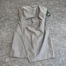 Wild Fable S Gray Pinstripe Strapless Bodycon Mini Dress Ruched NWT Stretch