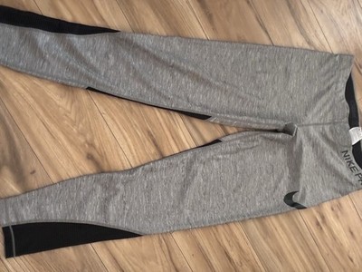 Nike Pro Dri-FIT Women's Moisture Wicking Gray Black Leggings Size S