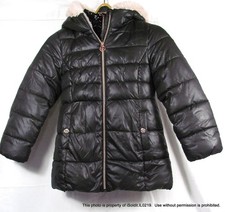 NEW NWOT MICHAEL KORS Girls PUFFY JACKET COAT Black  Pink SZ 10 / 12 Hooded