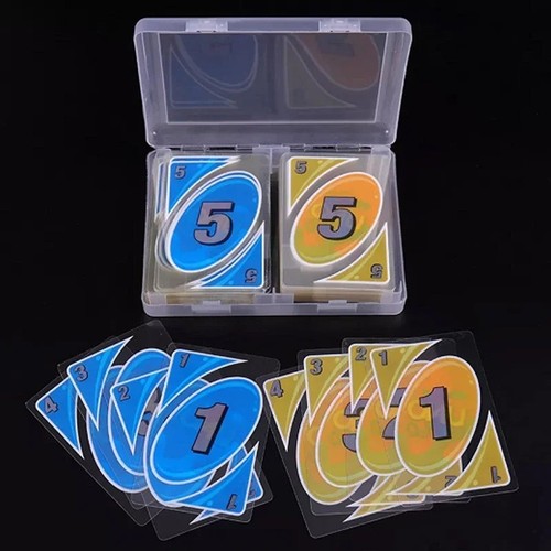 UNO Card Game H2O Splash Waterproof Clear PVC No 1 Family Fun Playing Card Game - Picture 6 of 6