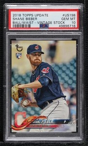 2018 Topps Update Vintage Stock /99 Shane Bieber #US198 PSA 10 GEM MT Rookie RC
