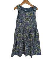 Tea Collection Dress Girls Sz 5 Blue Animal Floral Fish Print Sleeveless Cotton