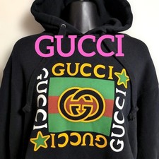 GUCCI Oversized Logo Sweat Hoodie Dress Black