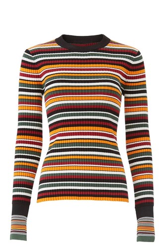 3.1 Phillip Lim Sweater Top XS Textured Silk Cotton Striped Crew Neck $350