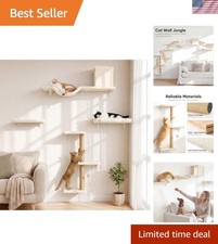 Cat Wall Shelves, 4 in 1 Set, Beige