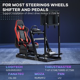 Supllueer 4080Aluminum Racing Sim Cockpit With TVStand Red Seat Fit LogitechG920