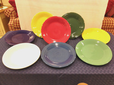 FIESTA LOT #2 OF 8 NEW 10-1/2" CLASSIC BRIGHT PLATES. Free Shipping.